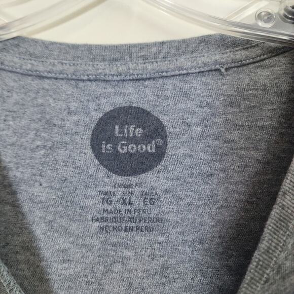 Life is good Game on football classic fit long sleeve graphic tshirt men size XL - Picture 2 of 8